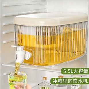 Large Capacity Refrigerator Cold Water Pitcher with Faucet and Filter, Cold Brew Bucket for Refrigerated Fruit Tea and Beverage, Household Use