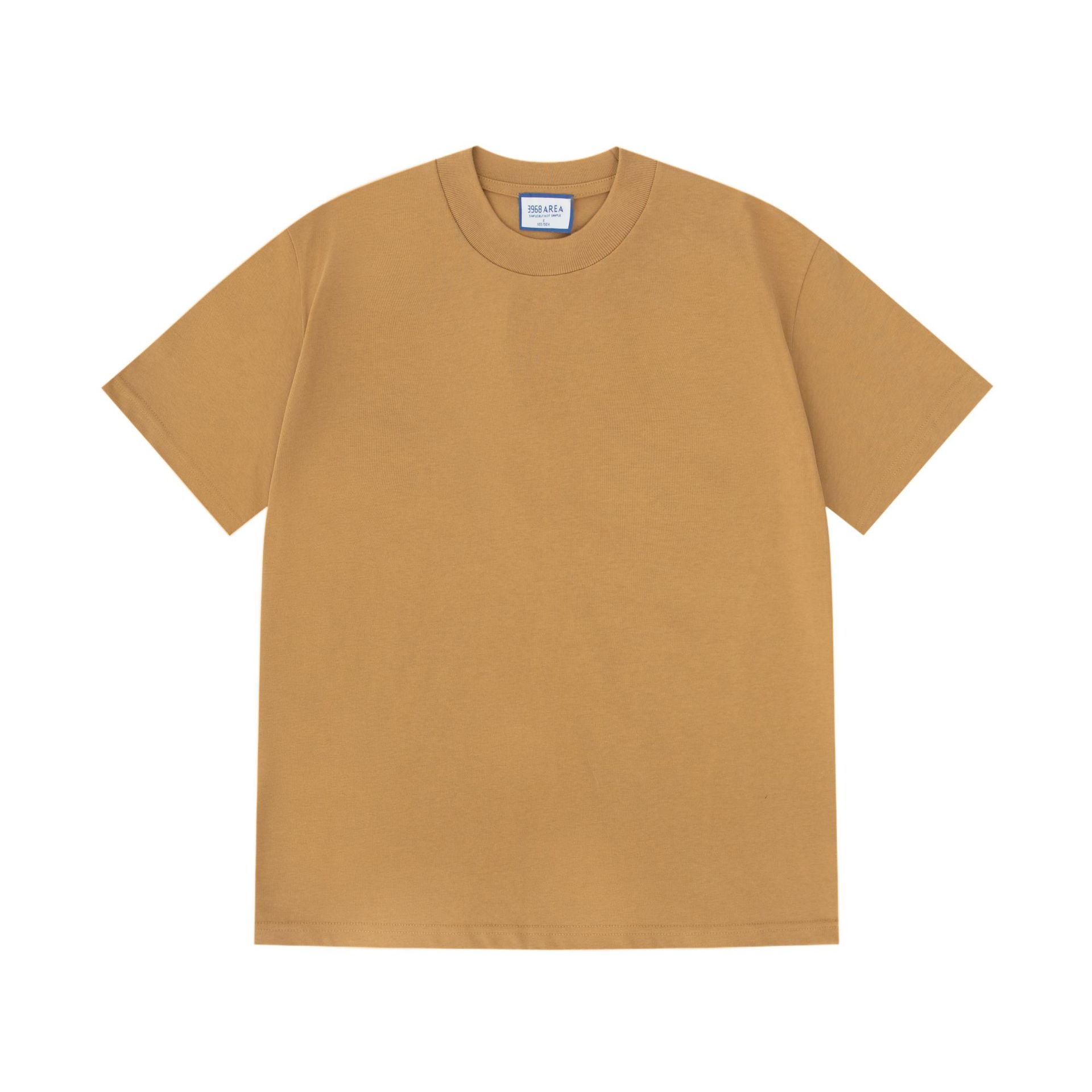 400g de algodón pesado de estilo americano pequeño escote camiseta de los hombres sueltos más tamaño de algodón de manga corta camiseta camisa de fondo