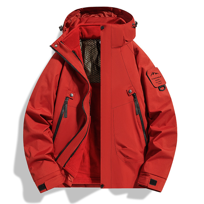 户外三合一冲锋衣山系防水男女款保暖可脱卸帽登山服滑雪外套批发|undefined