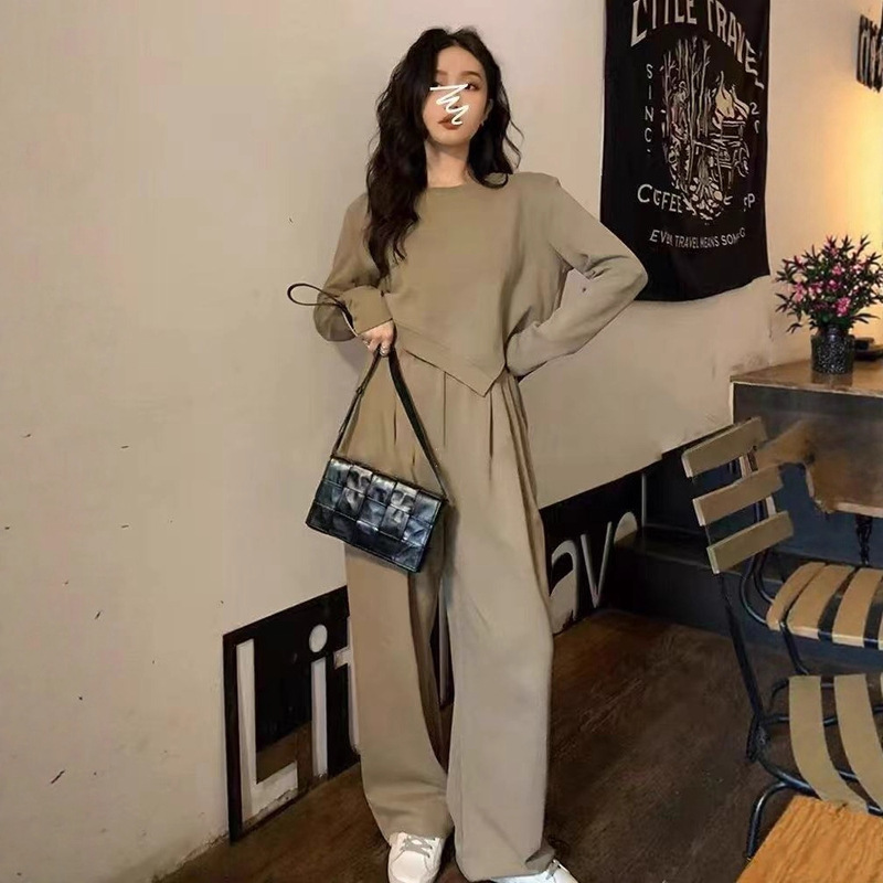 秋季卫衣运动套装女宽松休闲时尚炸街美式学生减龄两件套洋气薄款|undefined