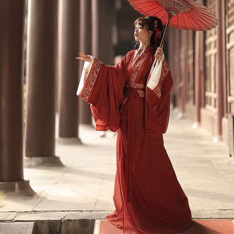 新款女士汉服神明复原款马山楚墓战国袍拖尾直裾日常直裾袍拍摄仙-阿里巴巴