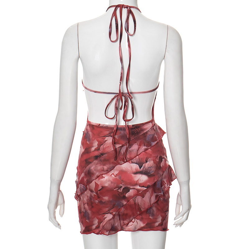 Summer Women Clothing Halter Sexy Slim Fit Ruffled Dress 7 Summer Women Clothing Halter Sexy Slim Fit Ruffled Dress