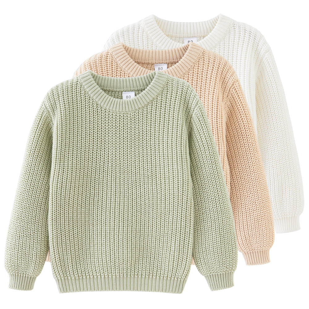 Comercio exterior transfronterizo primavera y otoño algodón niños cuello redondo Jersey niños sueltos niñas bebé de punto camisa de fondo