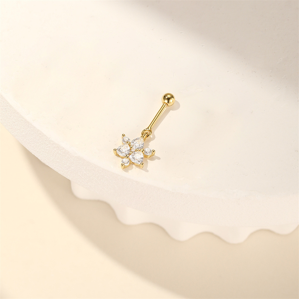 1 Piece Ear Cartilage Rings & Studs Elegant Simple Style Heart Shape Snowflake 925 Sterling Silver Zircon Ear Cartilage Rings & Studs display picture 11