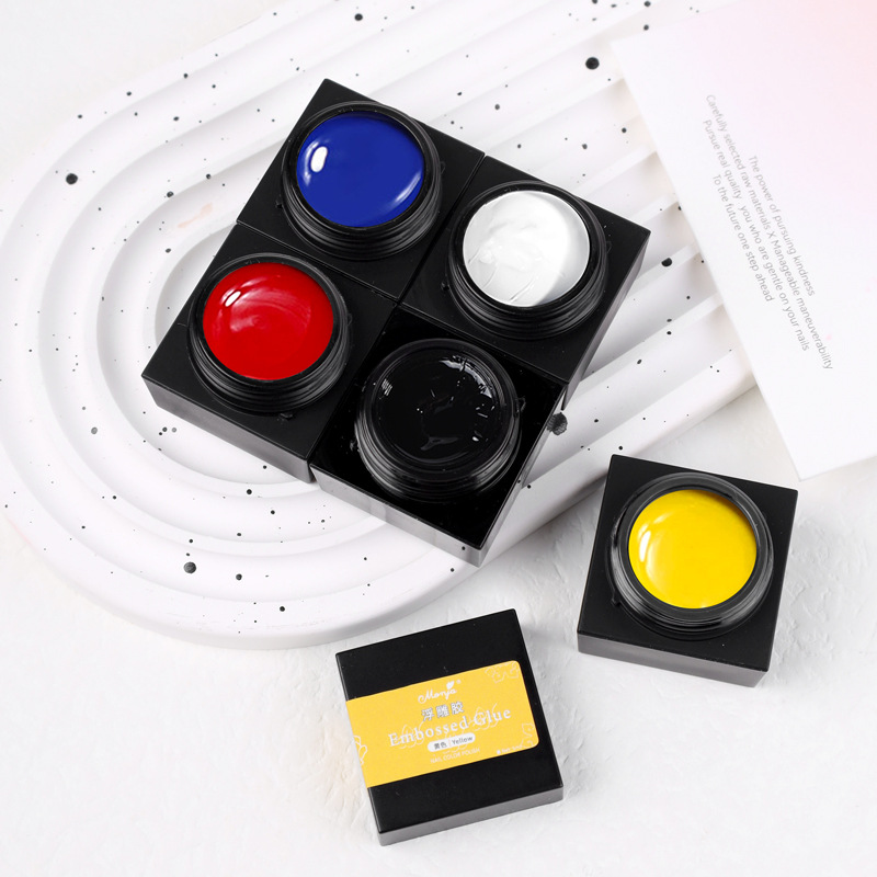 Pegamento de alivio de uñas de estilo japonés pegamento de fototerapia pintura línea de dibujo espejo de alivio tridimensional de plata dorada pegamento de esmalte de uñas al por mayor