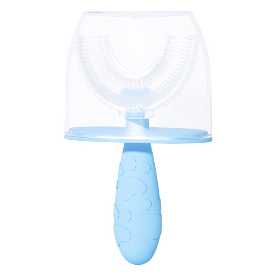 Nuevo manual para niños cepillo de dientes en forma de U bebé cepillo de dientes de silicona líquida que contiene limpieza oral cepillado artefacto