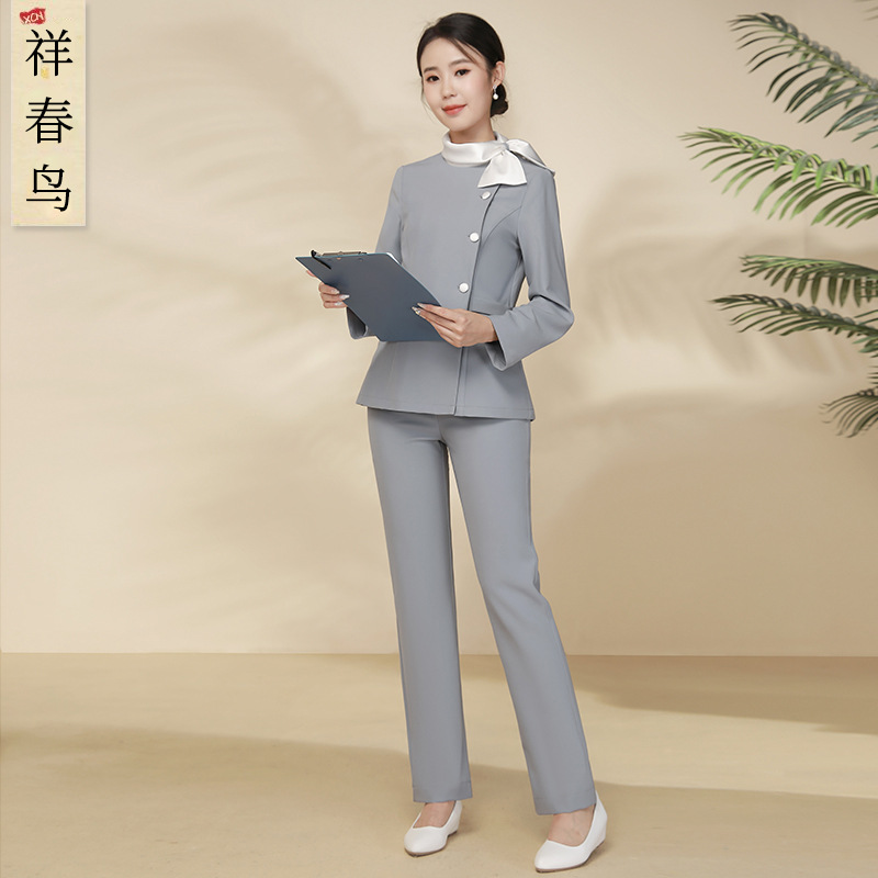 High-End Light Medical Beauty Front Desk Reception Nurse Uniform Split Suit Women's Spring and Autum Beauty Salon Dental Oral Work Clothes