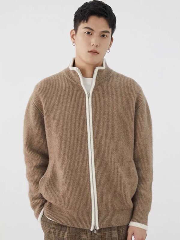 2023 New Winter Design Zipper Cardigan Men's Knitwear Top Casual Versatile Knitwear Jacket