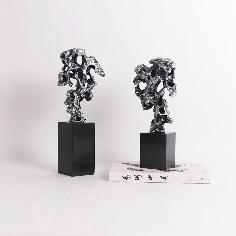 现代新中式太湖石摆件样版房间酒店售楼处展厅茶台茶桌软装饰品