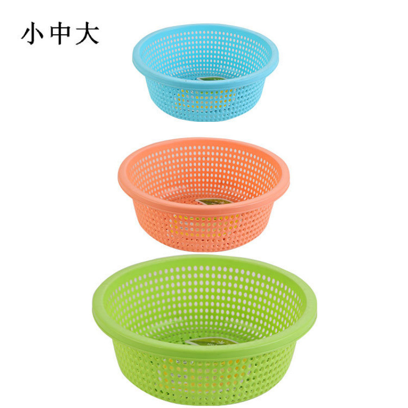 プラスチック排水バスケットキッチン肥厚大型新しい野菜洗濯バスケット家庭用フルーツボウルラウンドフルーツ耐久性|undefined