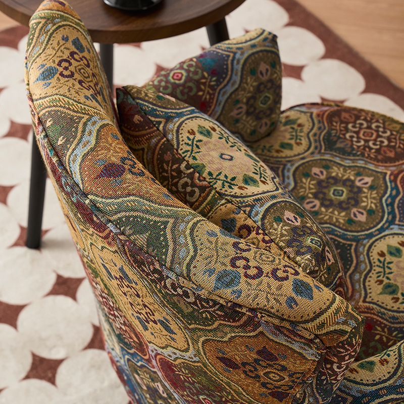 Balcón sala de estar sofá de tela estilo chino estilo americano sofá casual silla de cabecera retró casual silla de sofá