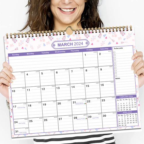 Cross-border e-commerce English wall calendar printing and production 2024 wall calendar countdown schedule notes European and American holiday calendar