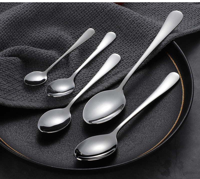 304 stainless steel pointed spoon, household soup spoon, adult porridge spoon, hotel and restaurant Western tableware, stirring dessert and coffee spoon 56 pic 15