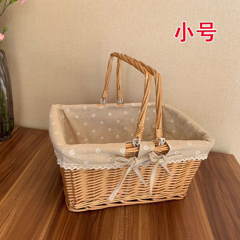 柳編み収納かご買い物かご藤編み果物かご手提げかご野菜青屋外ピクニックかご収納かご卵かご|undefined