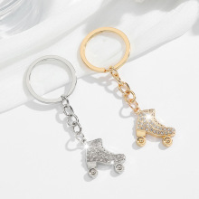 欧美钥匙链滑轮鞋 挂件镶钻高跟鞋金属钥匙扣汽车配件小礼物挂饰