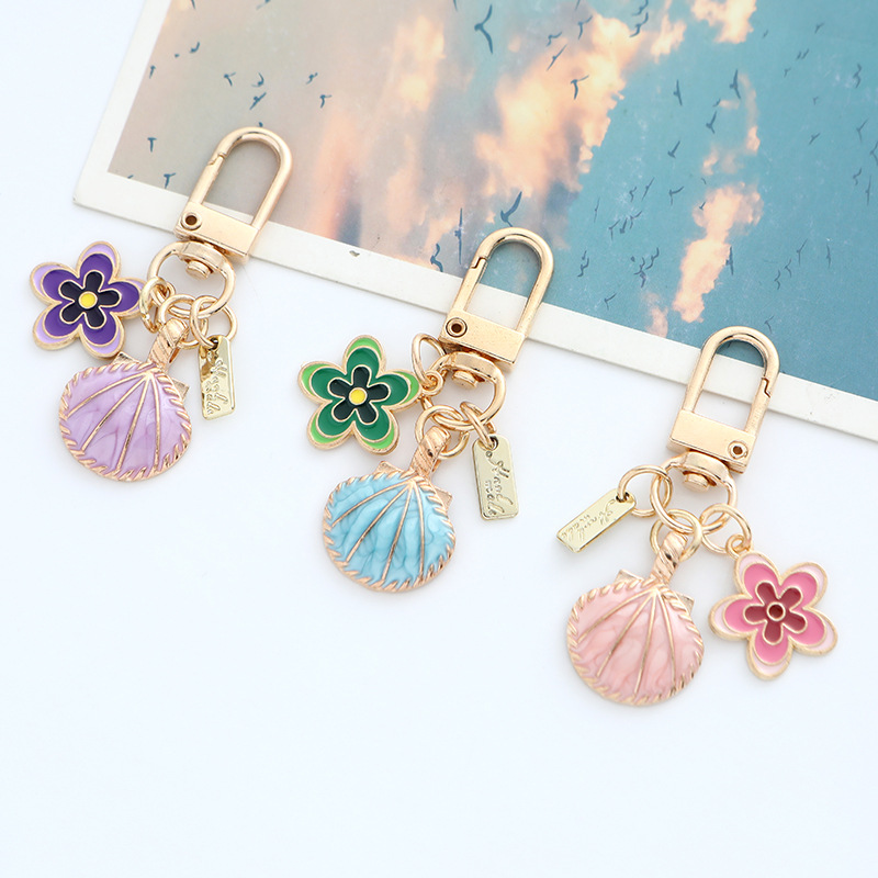 Cute Flower Shell Alloy Women's Keychain display picture 2