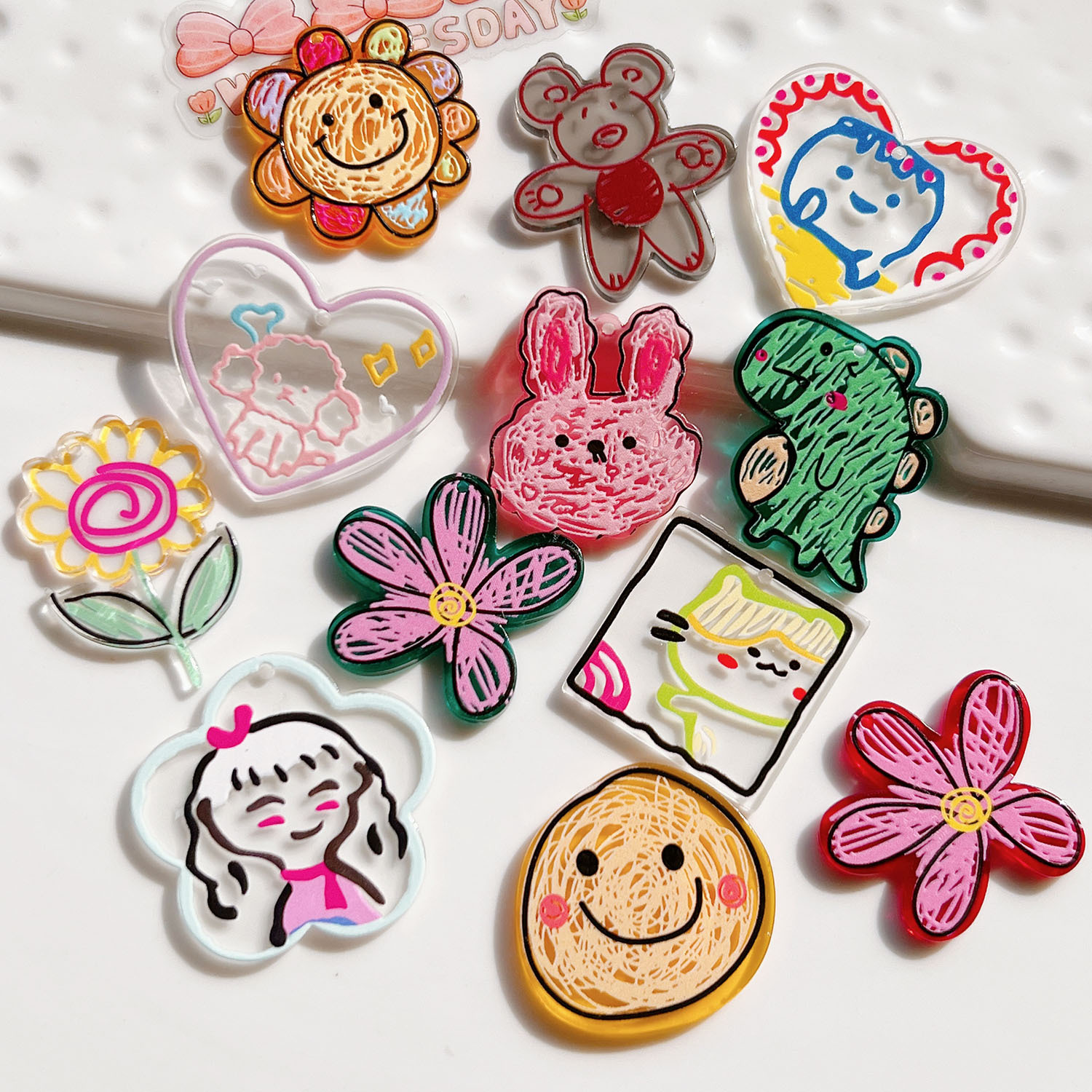 Plastic DIY Accessories Mobile Phone Case DIY Hair Accessories Cream Glue Accessories Wholesale Water Cup Stickers Plate Graffiti Smiley Heart