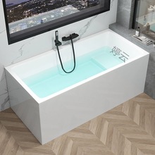 Ht亚克力加厚长方形设计师民宿独立式小户型保温酒店精品浴缸