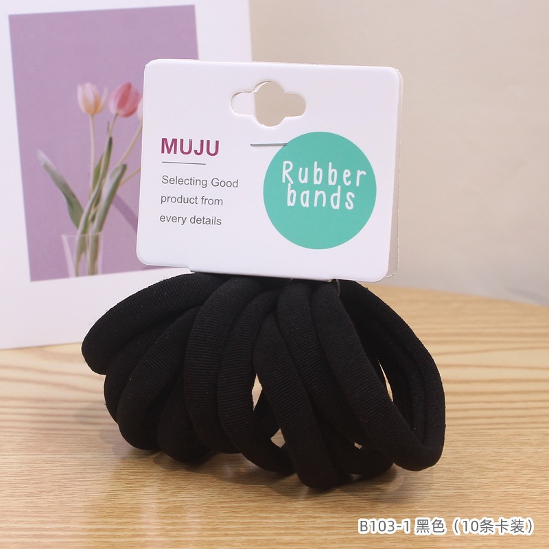 [Carga de tarjeta] sensación de alto nivel coreano de cabello de código de barras de moda de alta elasticidad de cabello anillo de cabello correa de cola de caballo