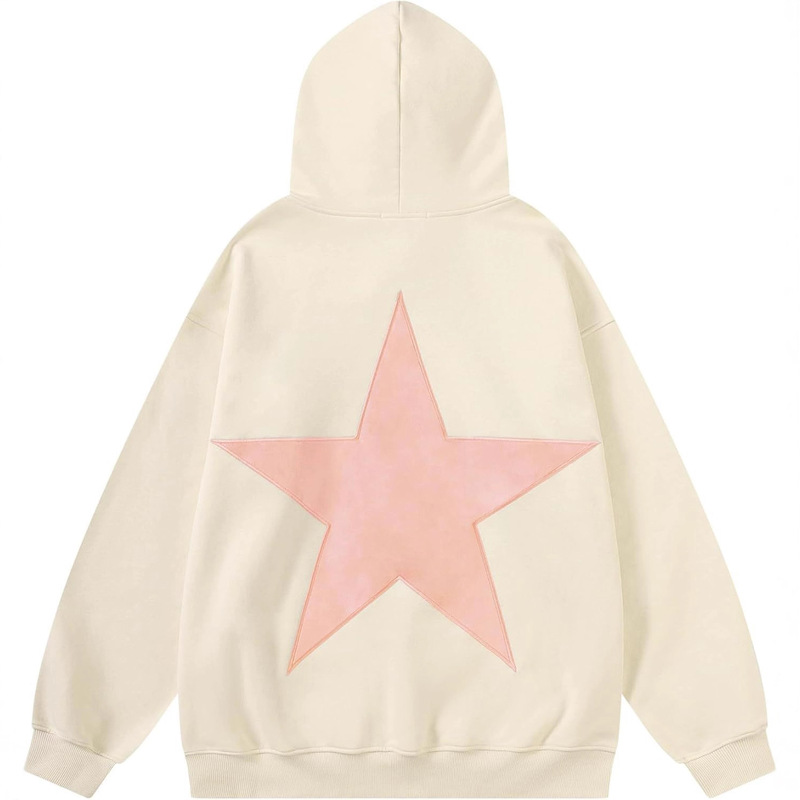 Cross-Border Export Printing Aelfric Eden Star Y2K Oversized Pattern Loose Hooded Rope Hoodie