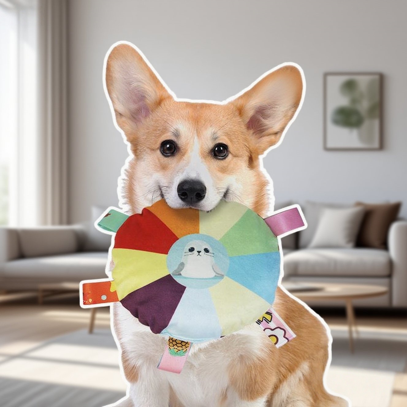 Frisbee de Peluche Sonoro para Perros de Peluche Sonoro para Entrenamiento Interactivo