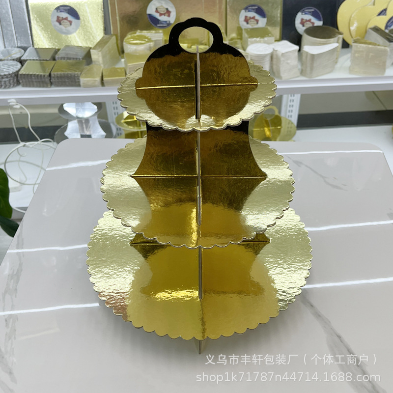 Fábrica en el lugar de la fiesta desechable estante de pastel de papel fiesta de cumpleaños diseño de estante de pasteles estante de bocadillos