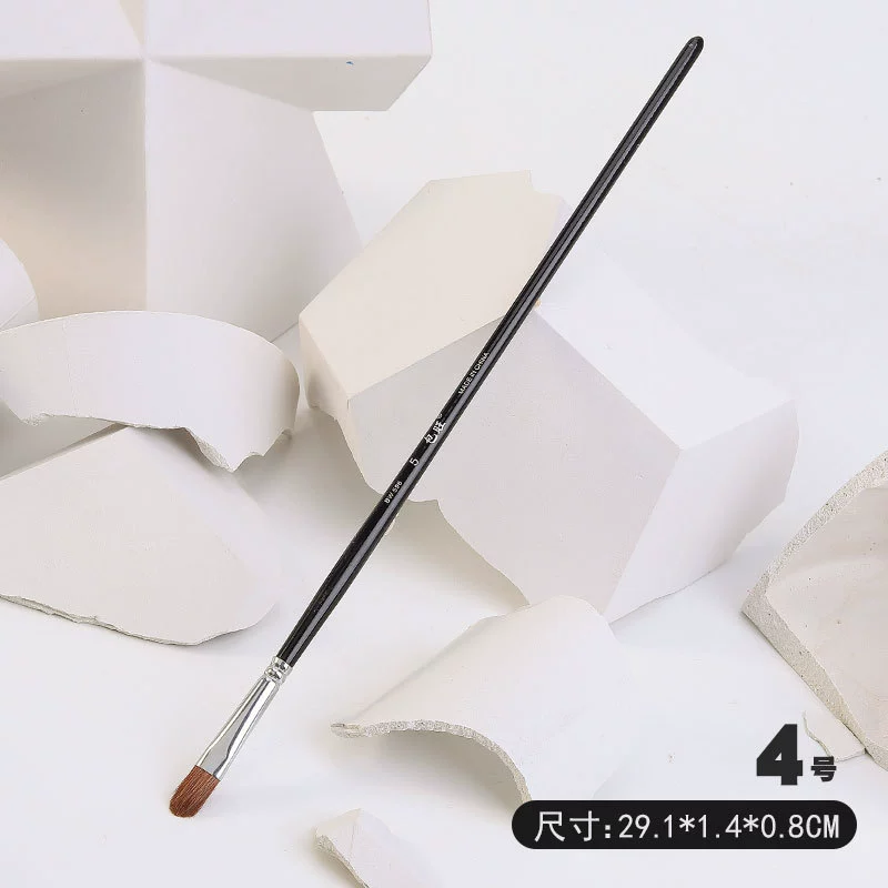 Paint Brush Set Baowang, wolf-hair round & flat brushes for gouache, watercolor, acrylic