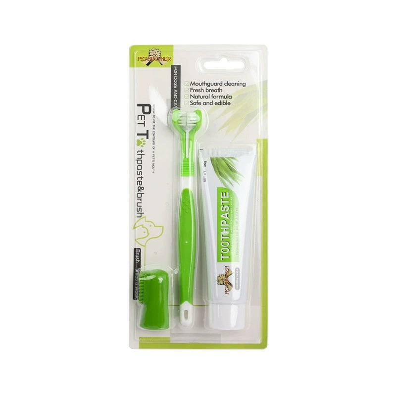 Fuente fabricante pasta de dientes para mascotas cepillo de dientes perros gatos dientes limpiadores perros gatitos dedo cubierta de cepillo de dientes desechable