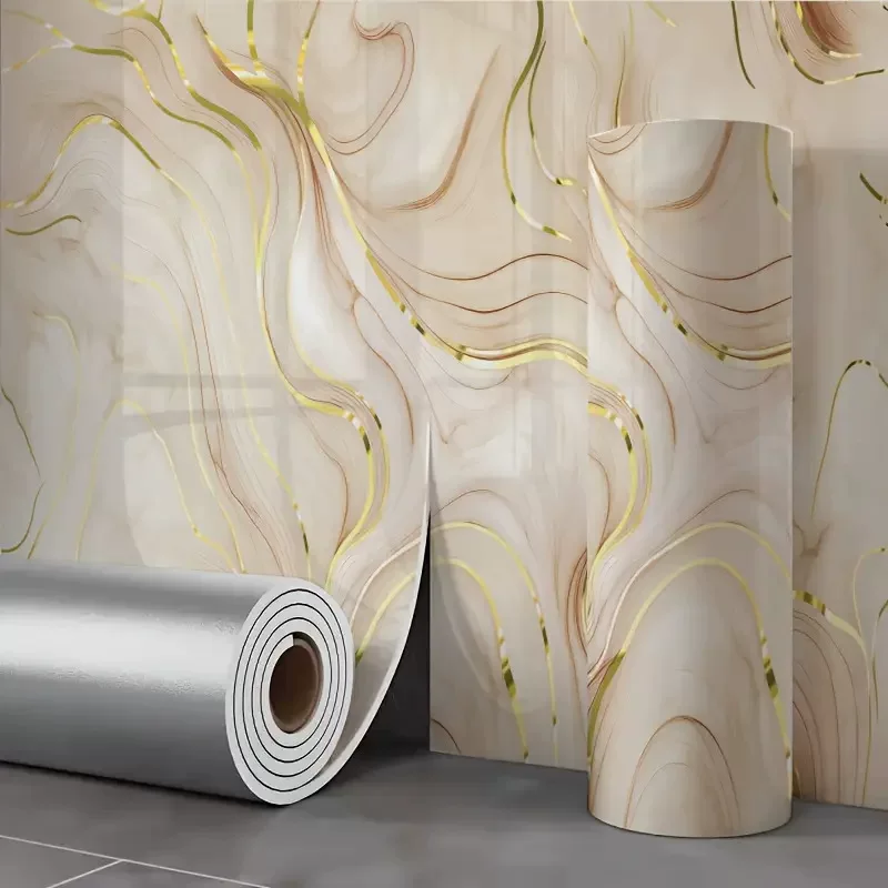 Marble self-adhesive wallpapers on wall, sticker