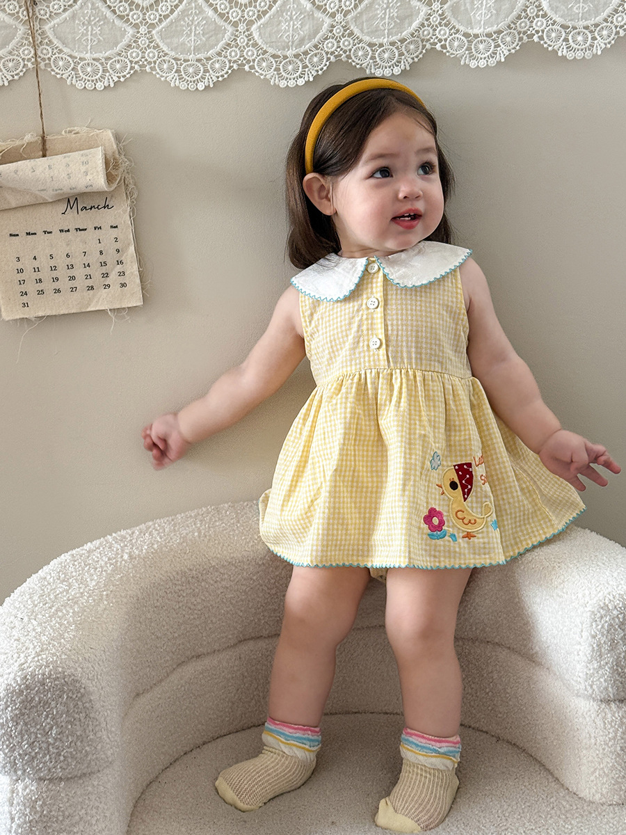 Caña de azúcar pera ropa infantil bolsas de ropa para niños verano 2026 nuevo niñas baby overcoat vestido de princesa