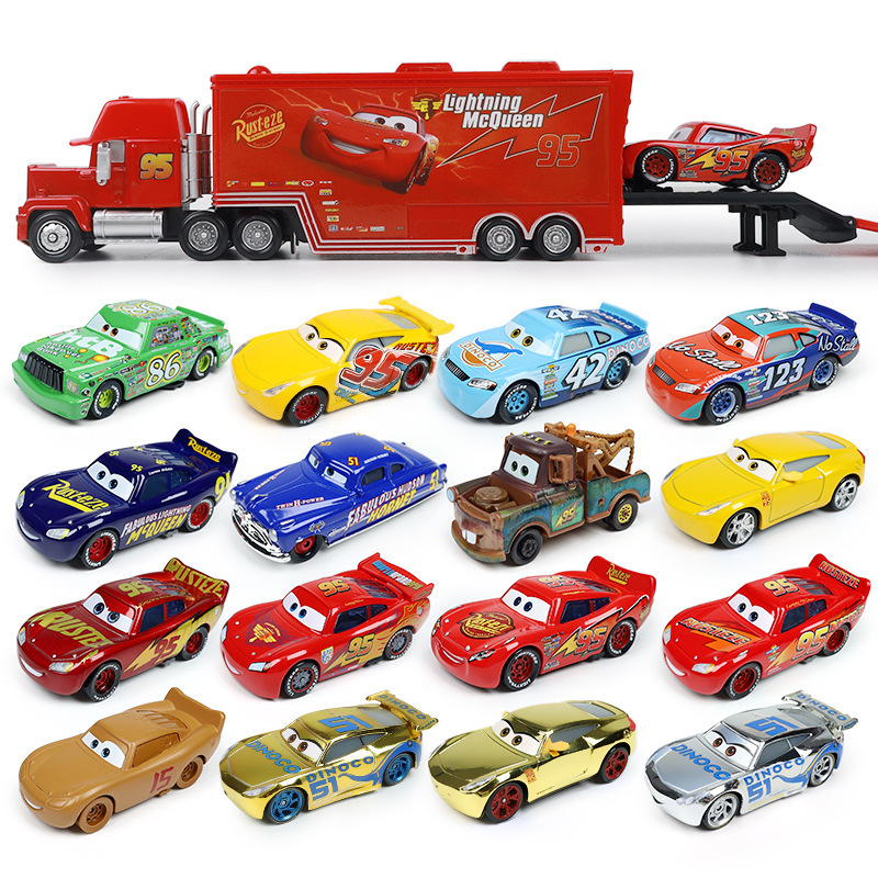 Cars Genuine Alloy Car Lightning Mcqueen Car Tooth Car King Road Tyrant Children's Toys Complete Set