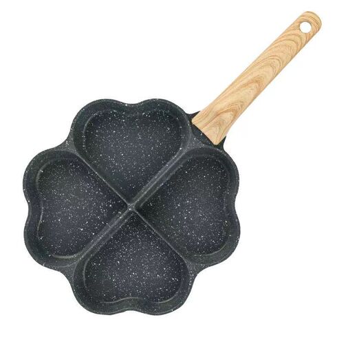 Home Use Maifanstone Heart-Shaped Four-Hole Scrambled Egg Breakfast Pan Mini Flat Non-Stick Egg Pancake Pan Burger Scrambled Egg Pan