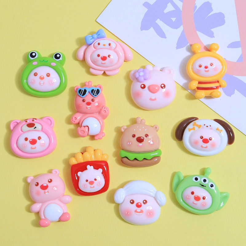 Cute pig costume Children's Fun handmade diy cream glue phone case headdress hairpin jewelry resin accessories wholesale