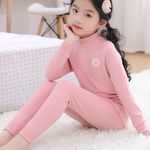 男女童半高领保暖衣套装中大童德绒秋衣秋裤儿童秋冬内衣打底衣服