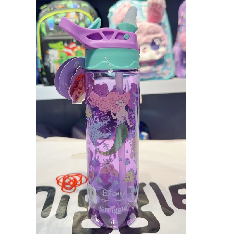 Taza de agua con pajita smiggle australiana Taza ligera y transparente para niños y niñas Taza de agua de 650ml de gran capacidad