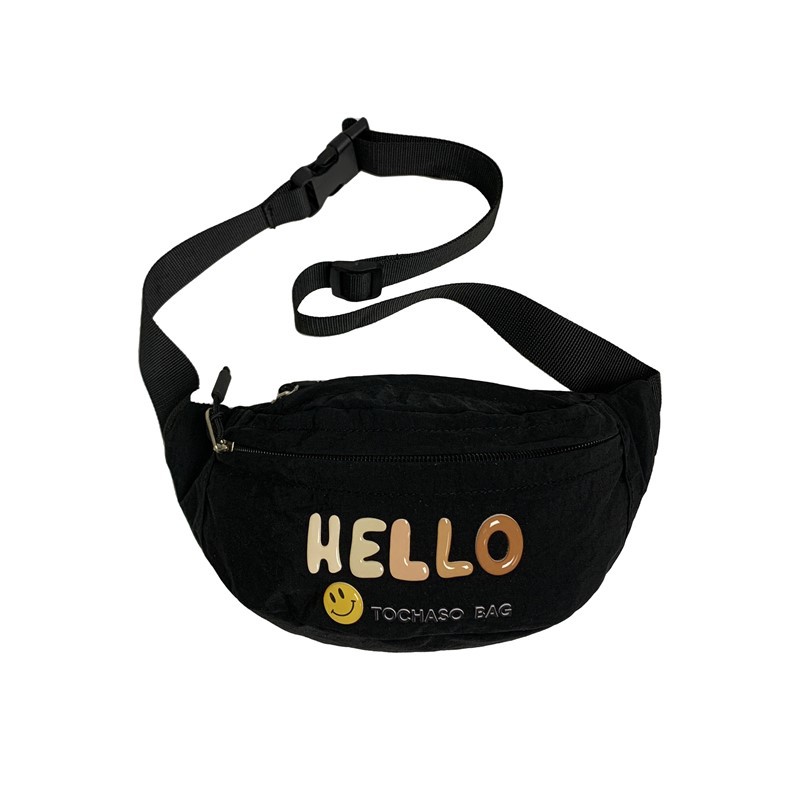 letras coreanas de estilo extranjero para niños y niñas bolsas de pecho lindas sonrientes para bebés 2026 nuevo comercio exterior bolsas de cintura para niños