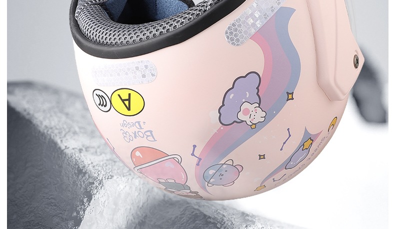 3C certified electric motorcycle helmet for men and women, cute and warm, suitable for autumn and winter, half-face safety helmet, all-season adult cartoon helmet