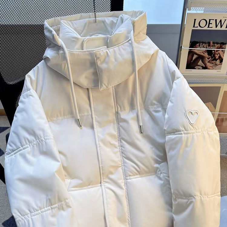 连帽棉衣棉外套秋冬季短款加厚保暖外套新款宽松面包服羽绒棉外套|undefined