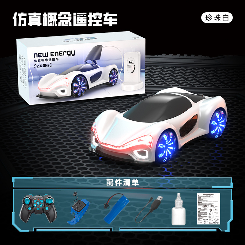 Preventa nueva energía de control remoto flujo de luz concepto de coche de acrobacias de deriva lanzamiento de cola luz pulverización de inducción de gestos eléctrica