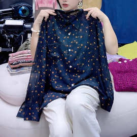 欧货高级感波点长袖衬衫女2025秋季新款复古开衫气质大码洋气上衣