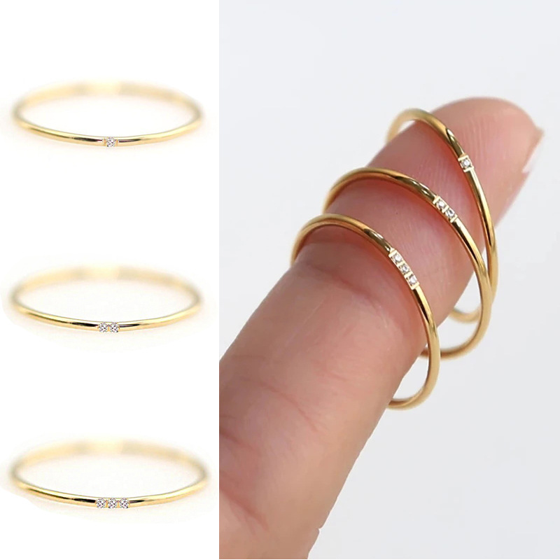 Xinghe New Fashion Round Coil Micro Zircon Ring Plated 18K Gold Light Luxury Cold Wind Titanium Steel Ring for Women