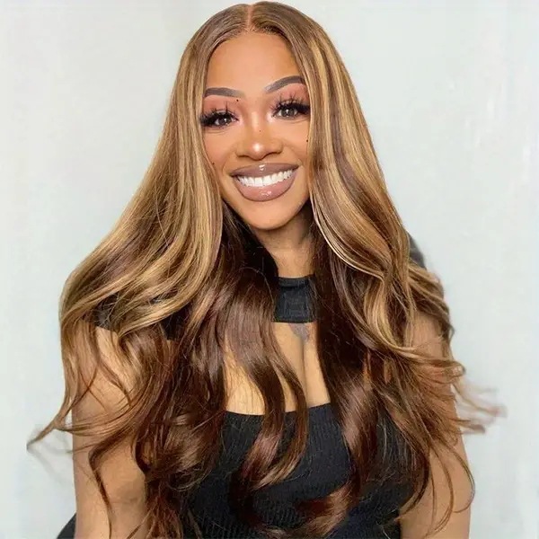 Peruca lace sintética body wave cor piano_voghion.com