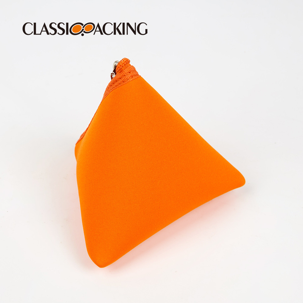 Bolsa de triángulo de color macaron personalizada bolsa de lápiz labial multifuncional bolsa de almacenamiento de joyería de moda bolsa de uñas logotipo imprimible