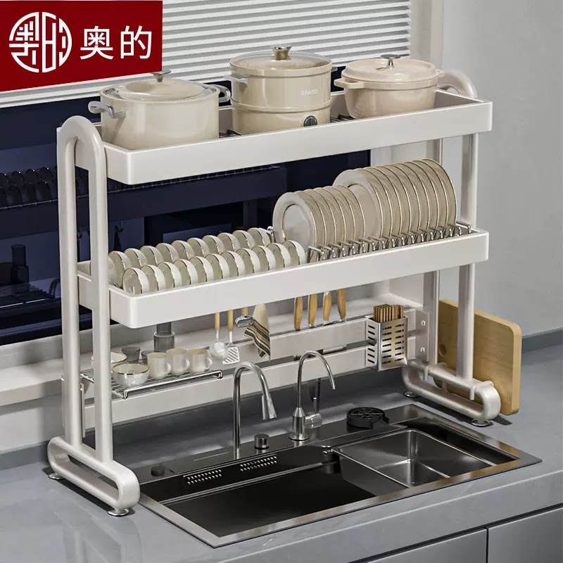 不锈钢架子厨房收纳台面家用碗碟沥水架多功能碗架水池水槽置物架