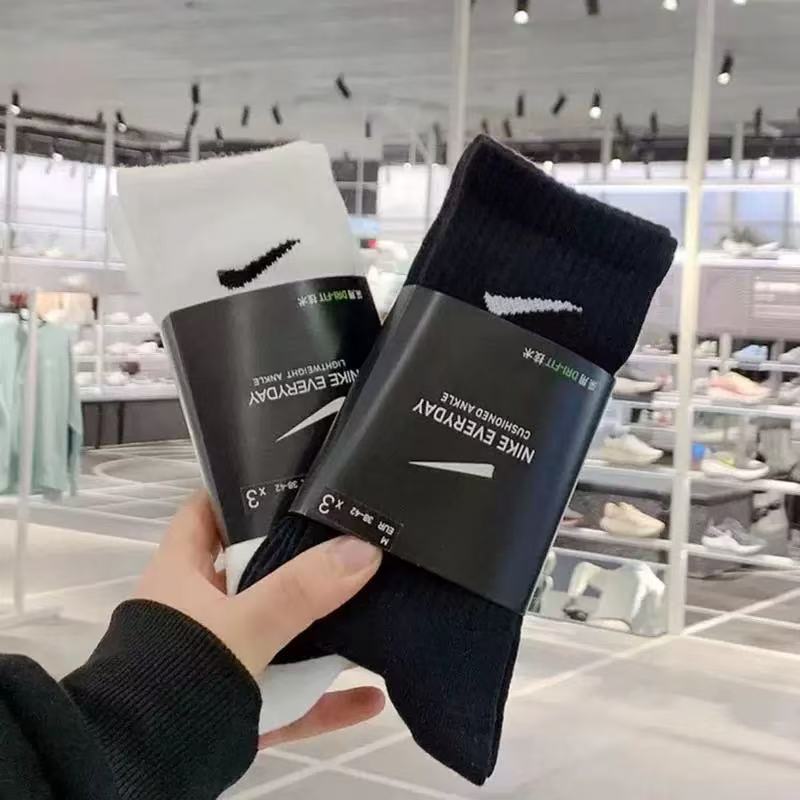 Nk Hook Socks for Men and Women, Pure Cotton, Deodorant, Versatile Mid-Calf Socks, Running Sports, Breathable High-Calf Socks, Short Socks