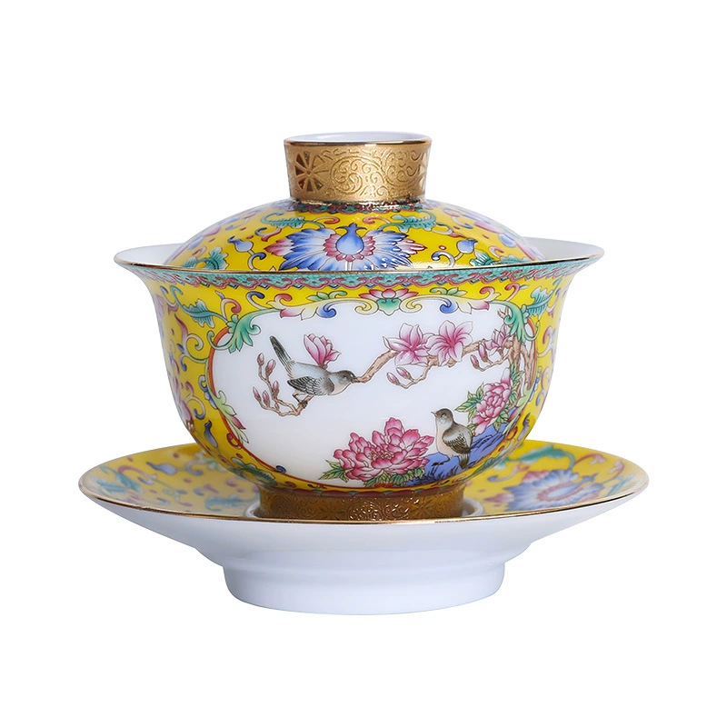 Чайная крышка гурт enamel цвет три-муравейная чаша, одиночная чашка чай чаши с тремя башнями, три башни, чаши