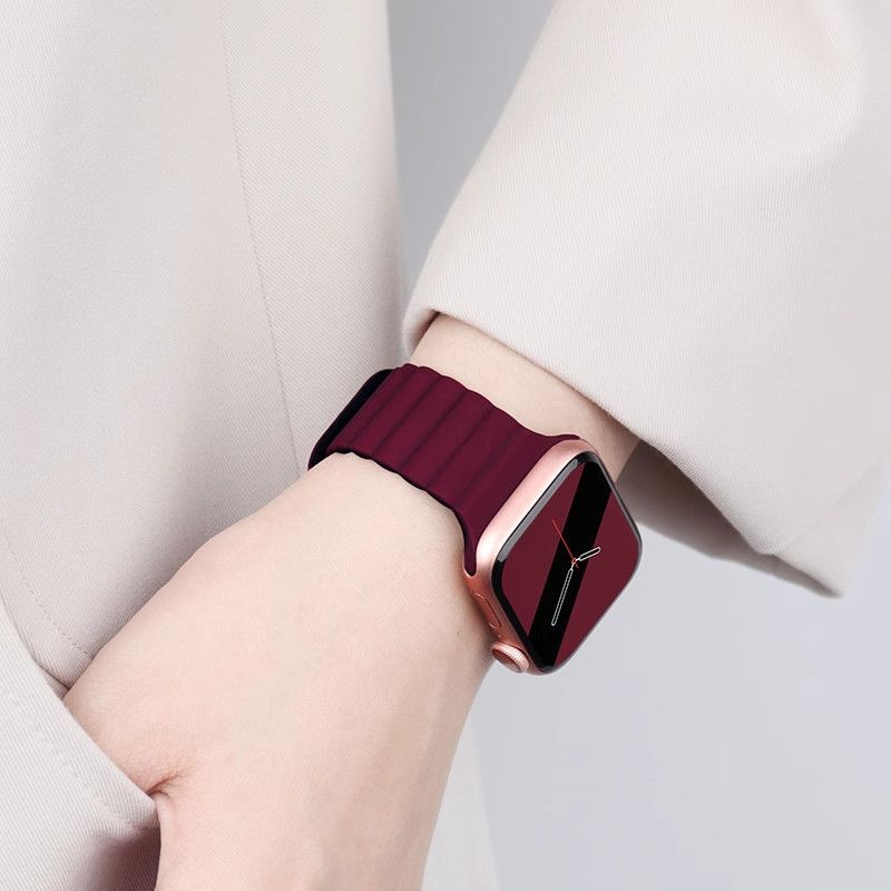 블랙과 버건디 - iwatch9에 적합(45mm) 무료 00