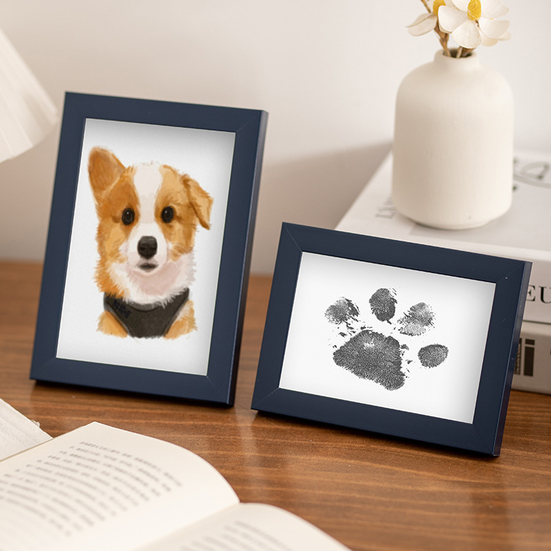 Pet Hand and Foot Print Photo Frame 6 inch Photo Frame Baby Ink Pink Baby Hand and Footprint DIY Picture Frame One-year-old Footprint Cross Border Pet Hand and Foot Print Photo Frame 6 inch Photo Frame Baby Ink Pink Baby Hand and Footprint DIY Picture Frame One-year-old Footprint Cross Border