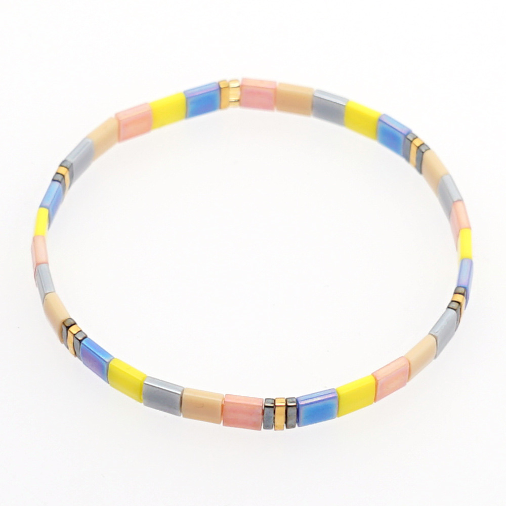 Retro Square Tila Beads Glass Wholesale Bracelets display picture 31