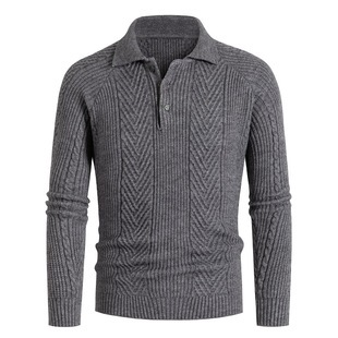 Suéter de punto jacquard para hombre, estilo coreano, corte ajustado, estilo sencillo para el día a día, para otoño e invierno, exportación transfronteriza